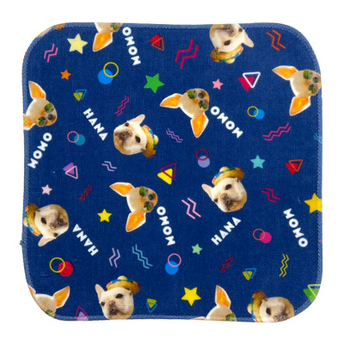 全面印刷 高密度シャーリング ミニハンカチタオル